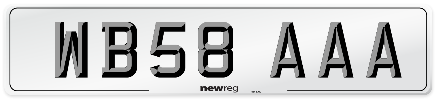 WB58 AAA Number Plate from New Reg